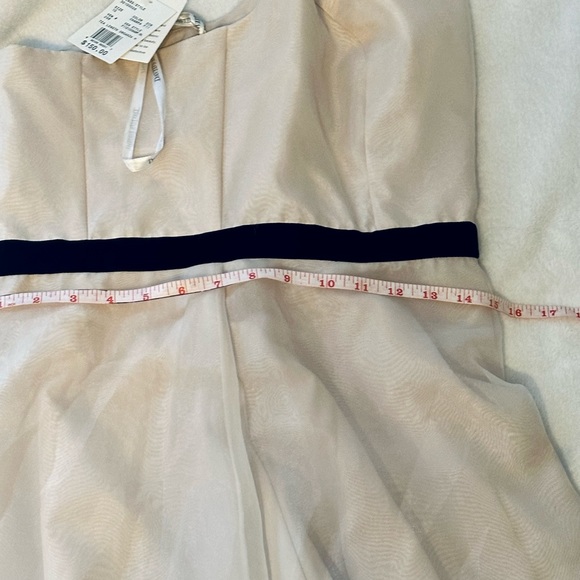 David's Bridal Formal Cream/White Below The Knee Hang Halter Top Dress NWT - Picture 4 of 6